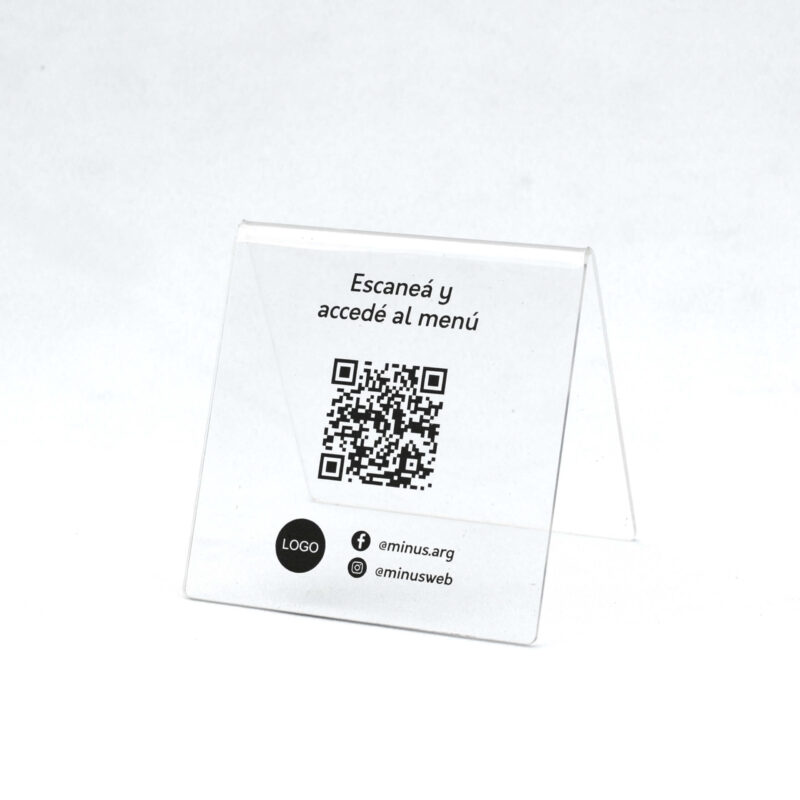 Menú QR tent cristal
