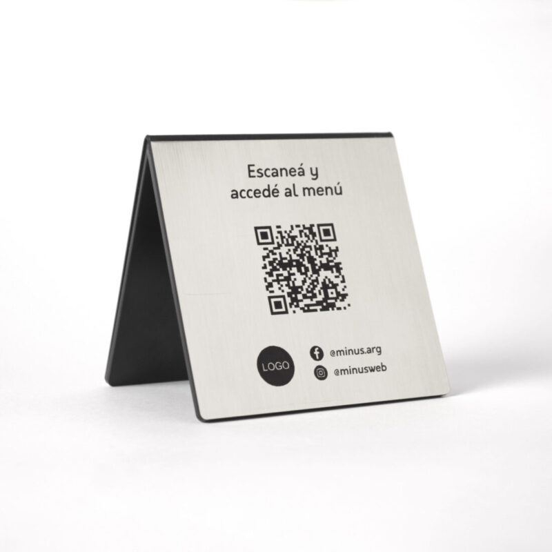 Menú QR tent Plateado